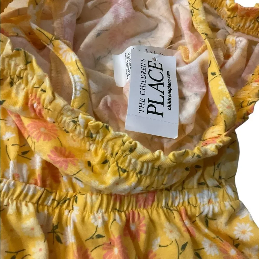 The Children's Place Yellow and White Floral‎ Romper